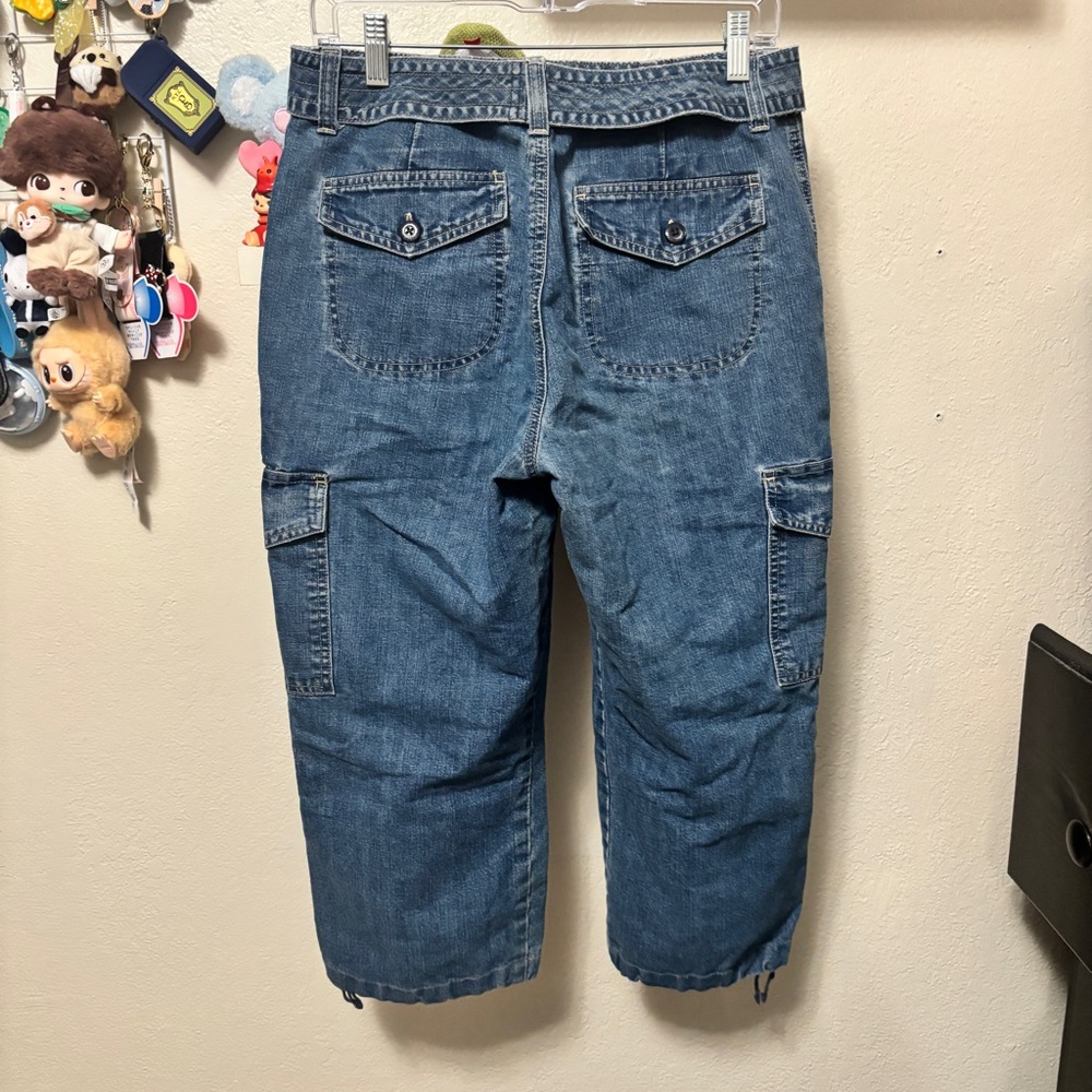 Gloria Vanderbilt y2k Cargo Capri Denim Pants Size 8 - Picture 6 of 12